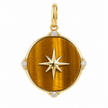 Tiger’s Eye & Diamond Starburst Pendant