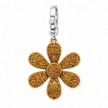 Orange Sapphire Flower Pendant