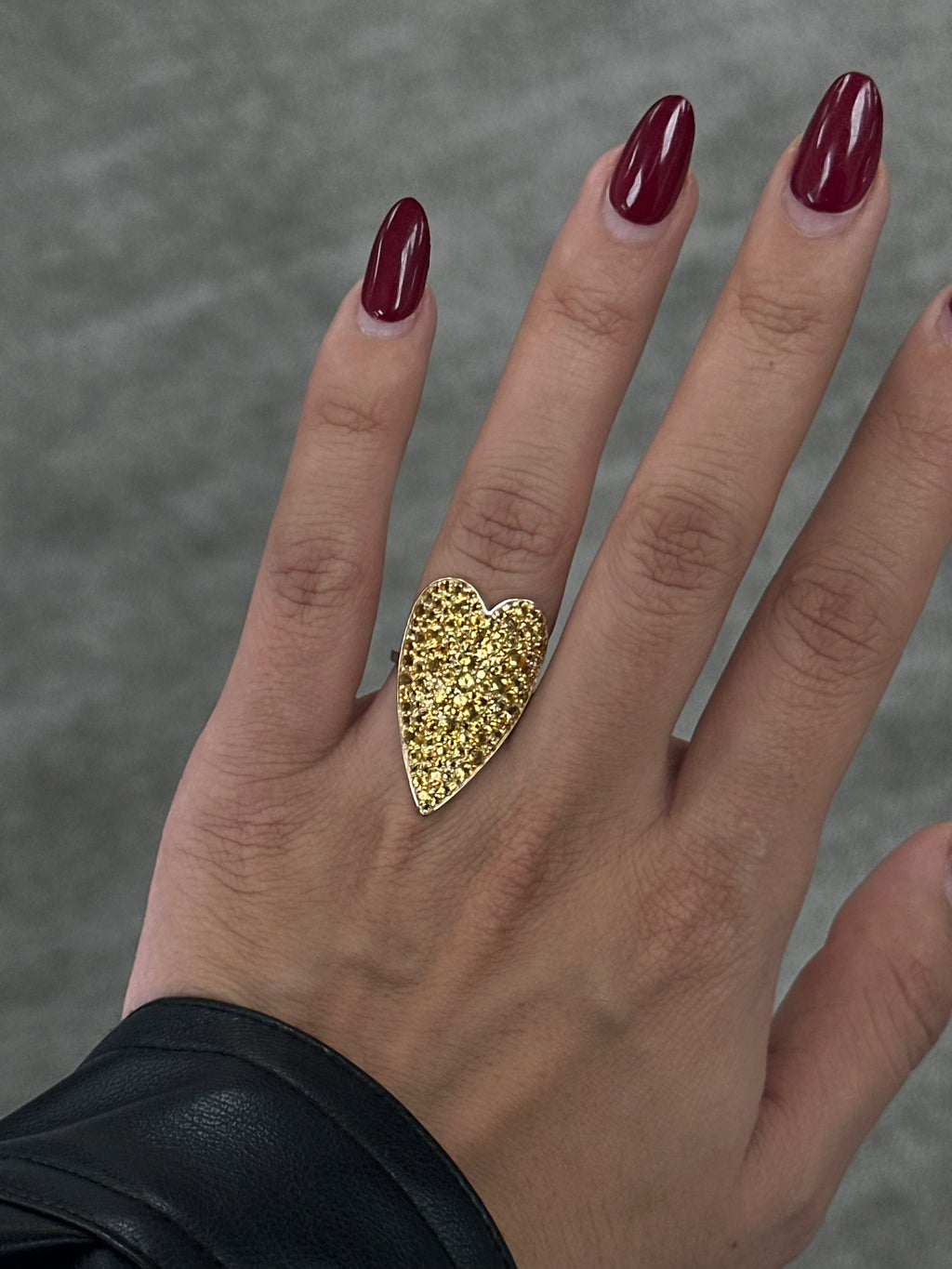 Citrine Heart Ring