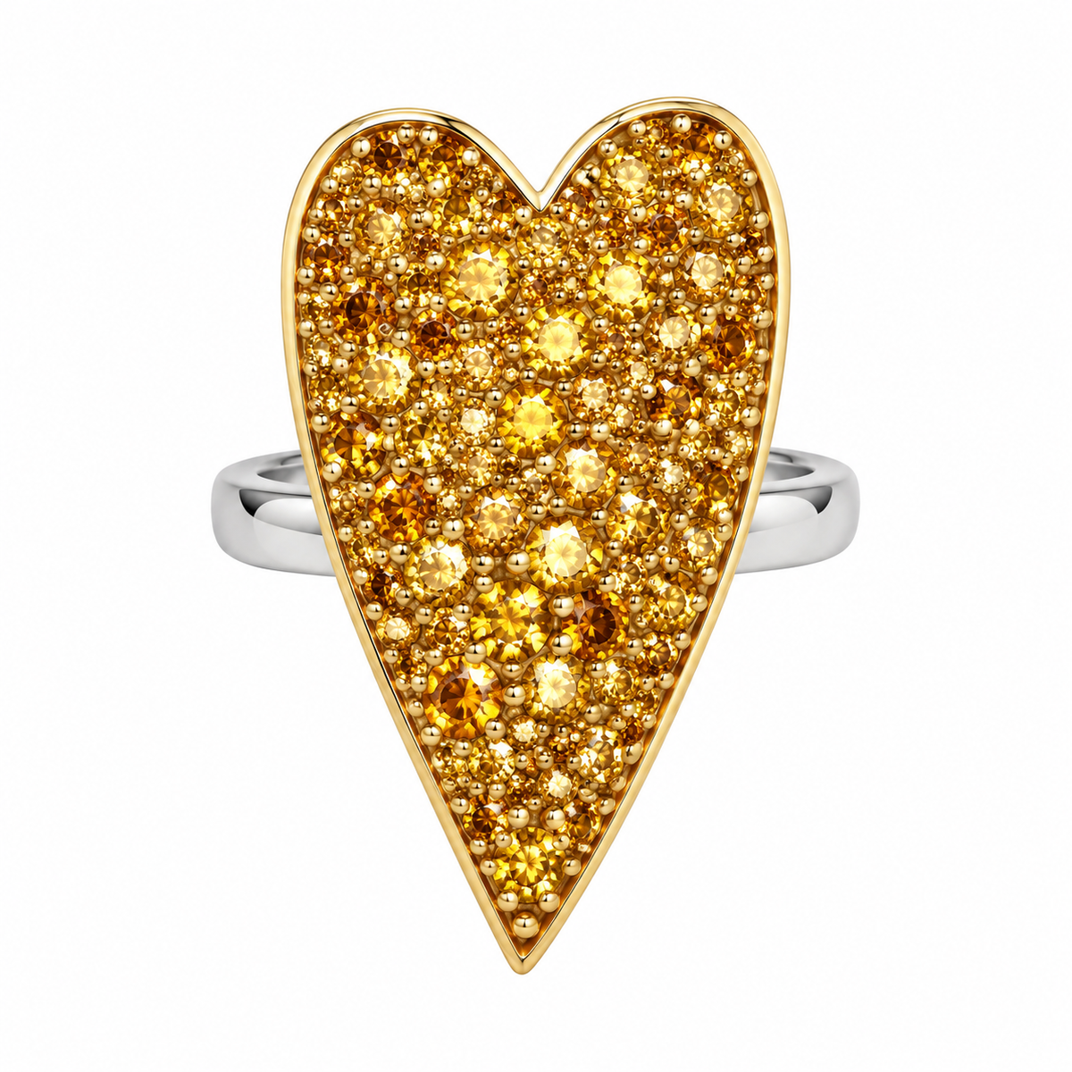 Citrine Heart Ring