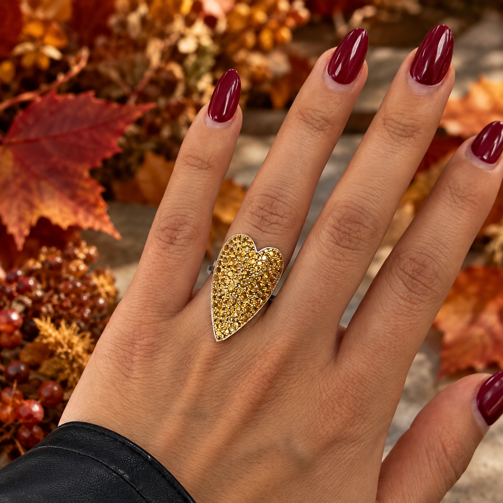 Citrine Heart Ring