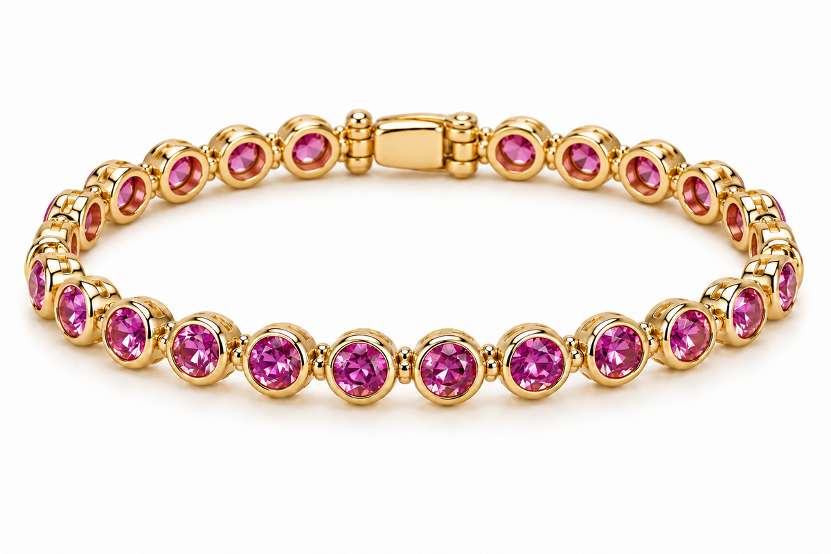 Maeve 14k Bezel Set Tennis Bracelet