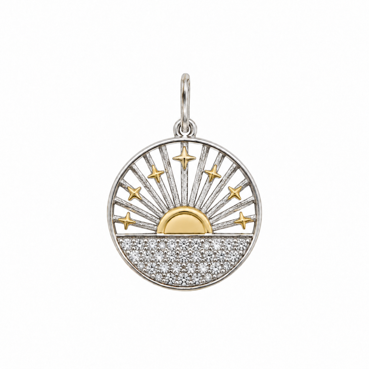 Mixed Metal Golden Sunrise Pendant