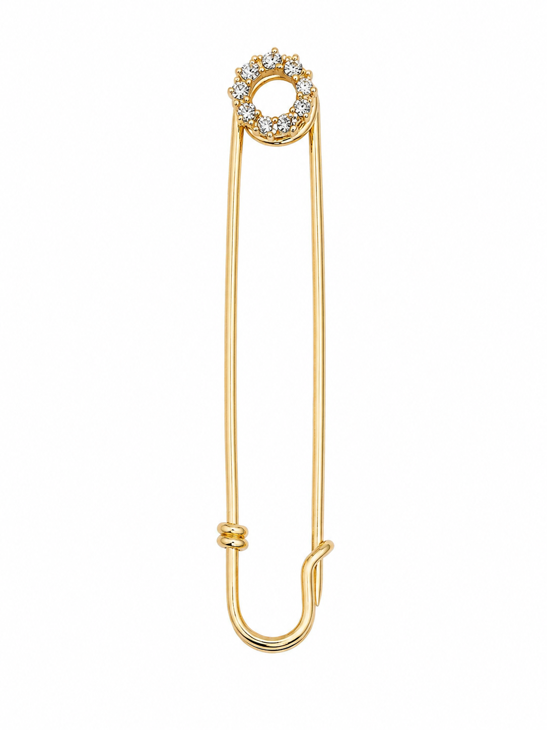 Vintage Parisian Crystal Safety Pin Brooch