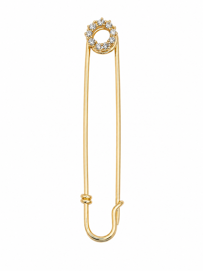 Vintage Parisian Crystal Safety Pin Brooch