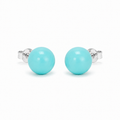 Turquoise Button Stud Earrings