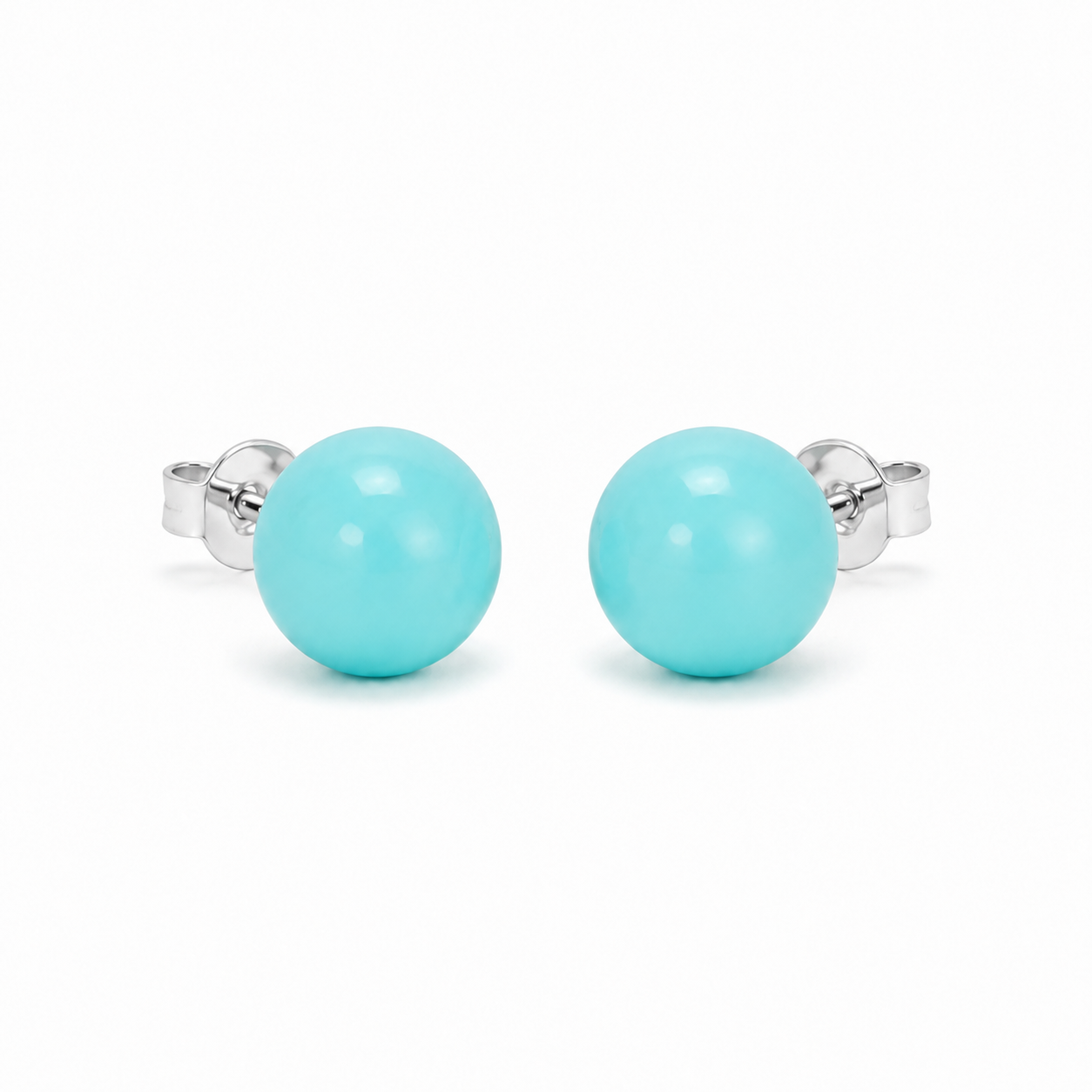 Turquoise Button Stud Earrings