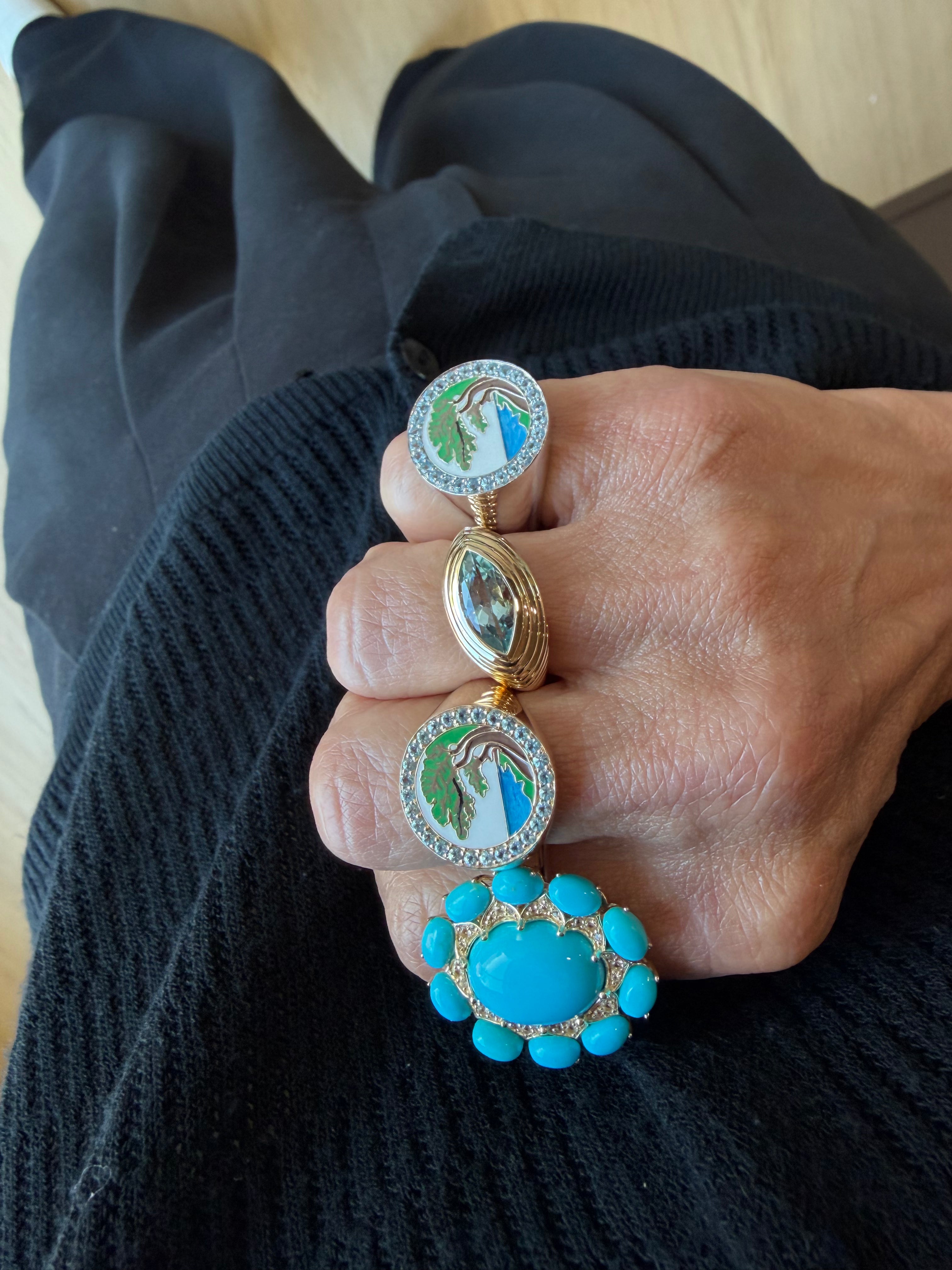 Maris Turquoise & White Topaz Ring
