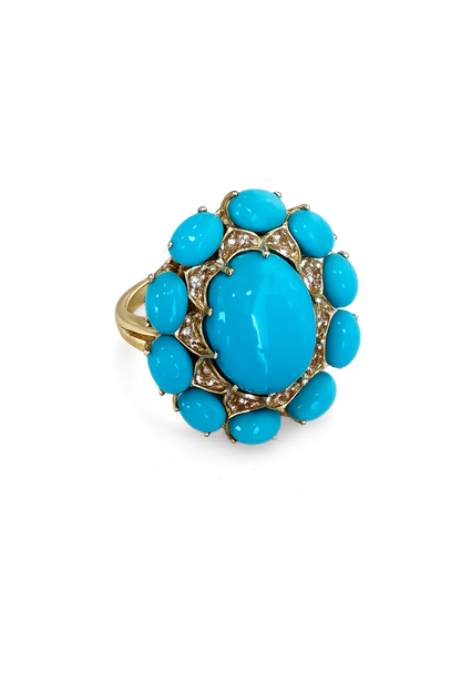 Maris Turquoise & White Topaz Ring