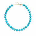 Turquoise & Red Silk Bead Necklace
