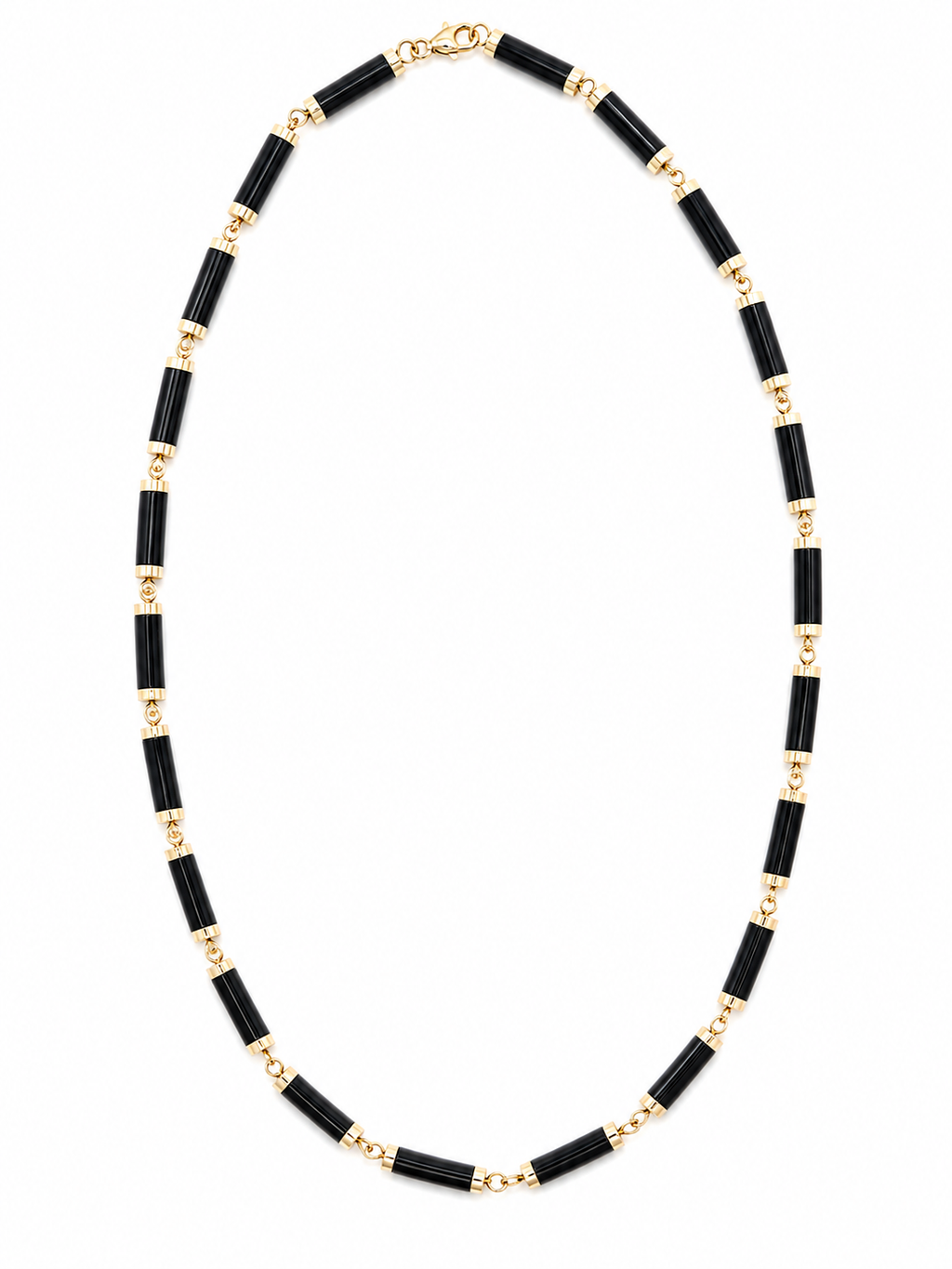 14k Onyx Cylinder Necklace