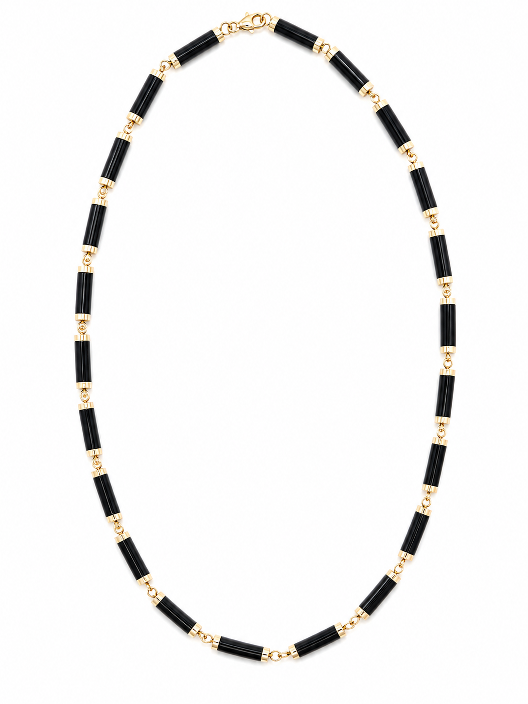 14k Onyx Cylinder Necklace