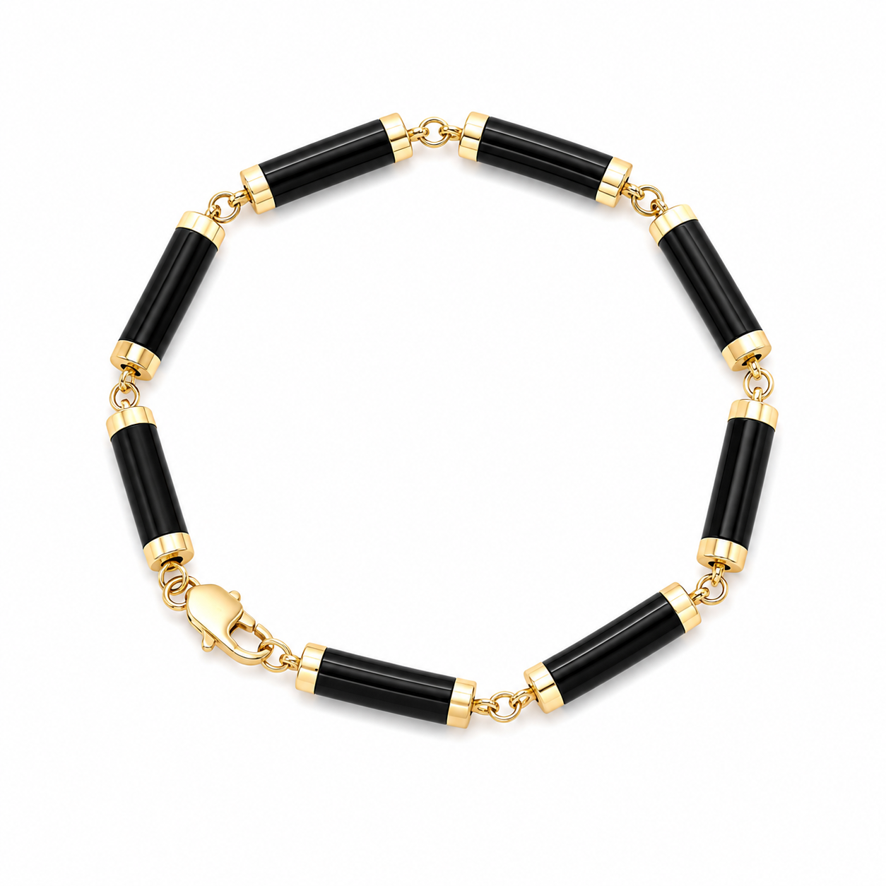 14k Onyx Cylinder Bracelet