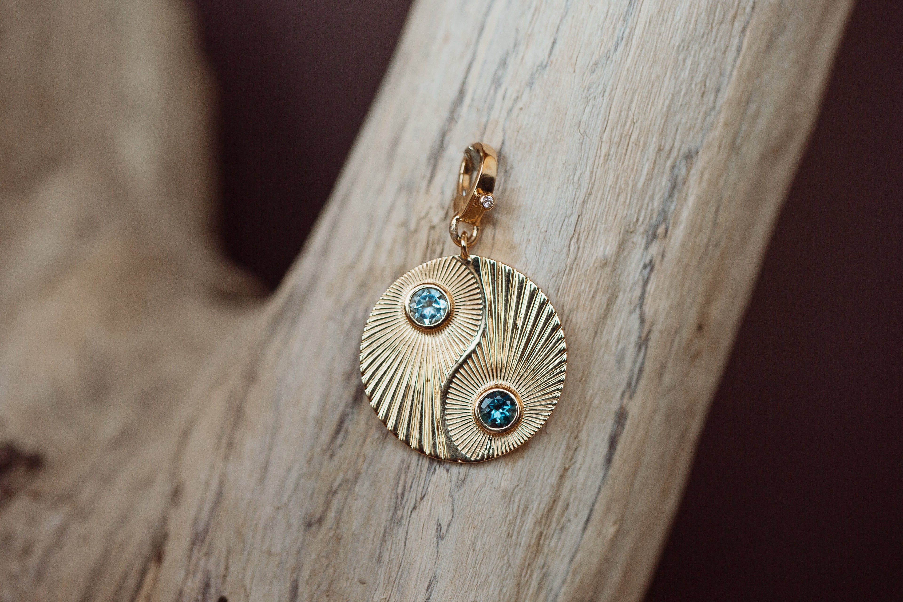 Fluted Yin Yang Enhancer Pendant