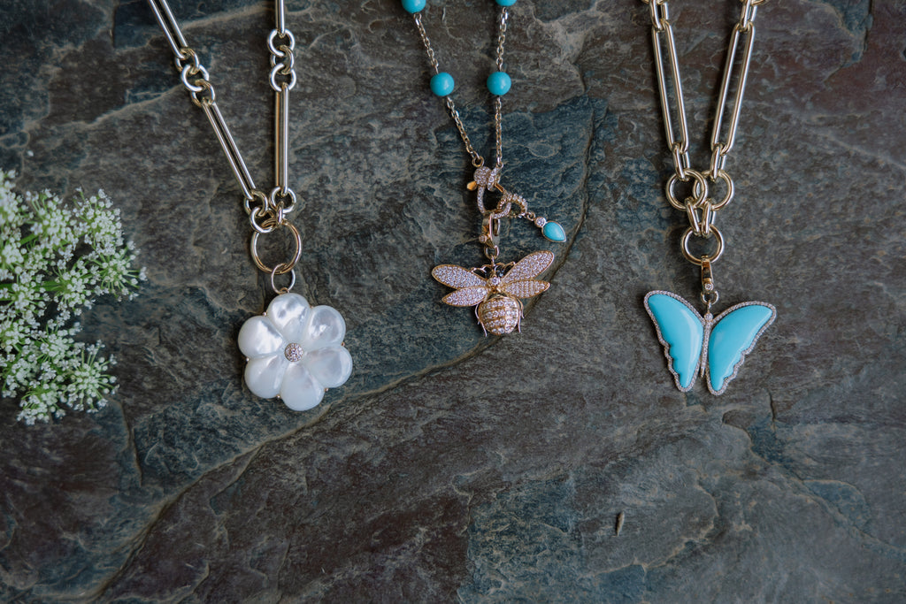 Cameo Turquoise and Diamond Rondelle