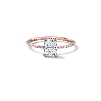 JBJ Solitaire Diamond Pave Engagement Ring
