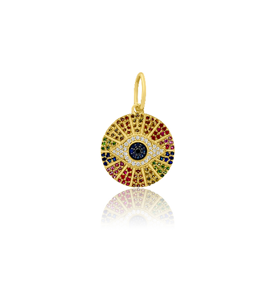 Rainbow Evil Eye Pendant