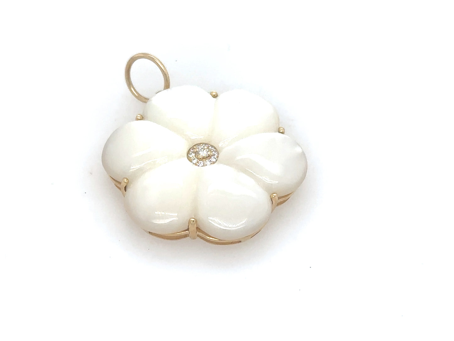Flora Mother of Pearl and Diamond Pendant