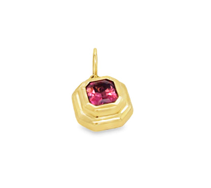Antique Rose 14k Yellow Gold Tourmaline Pendant