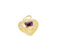 14k Yellow Gold Celestial Amethyst Heart