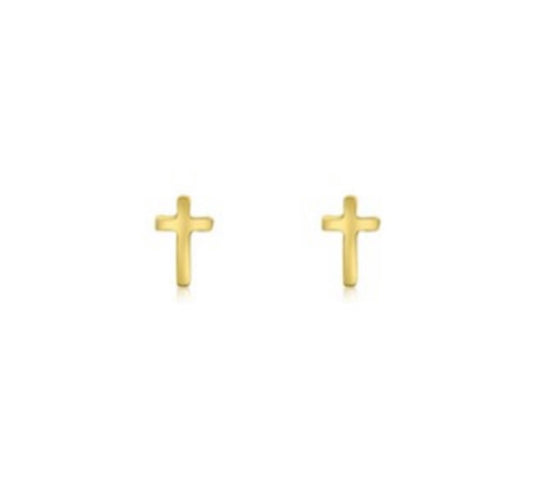 Mini Gold Cross Stud Earrings