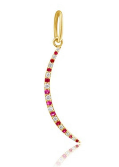 Ruby Crescent Moon Pendant