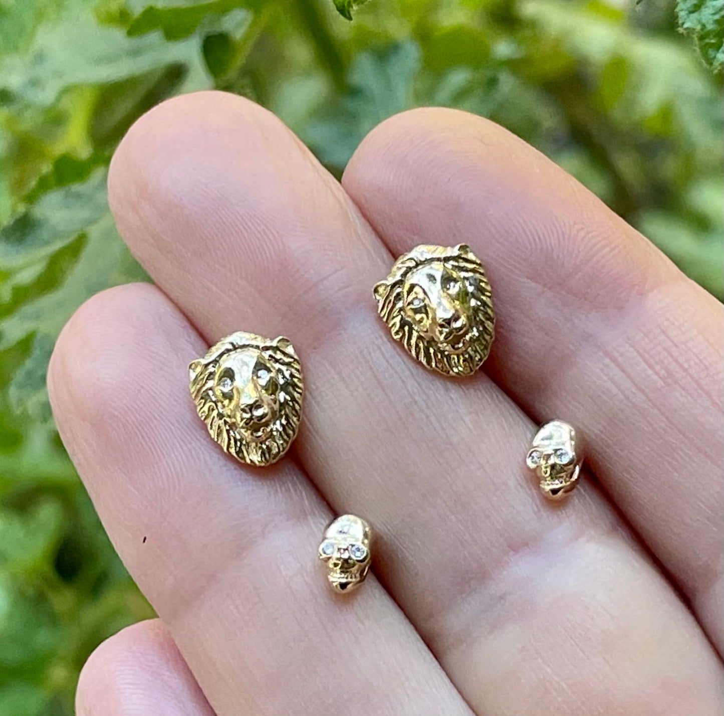 Baby Gold Skull Stud Earrings