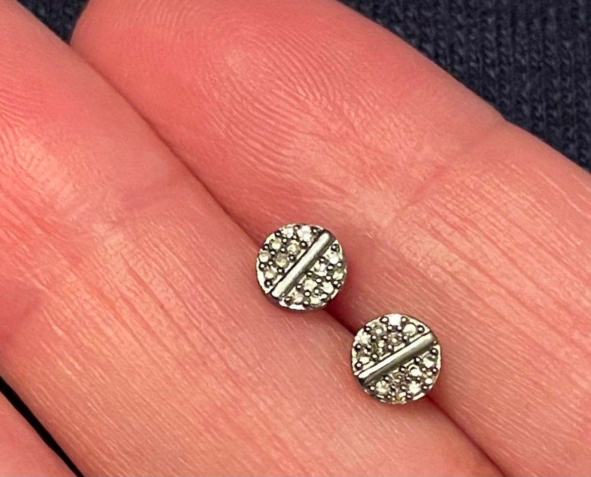 Diamond Screw Stud Earrings