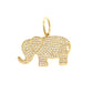 Diamond elephant pendant. Available  in sterling silver & 14k gold. 