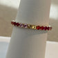 14k yellow gold multi color semi precious gemstone eternity band.