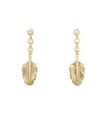 Angelina 14k gold petite feather earrings