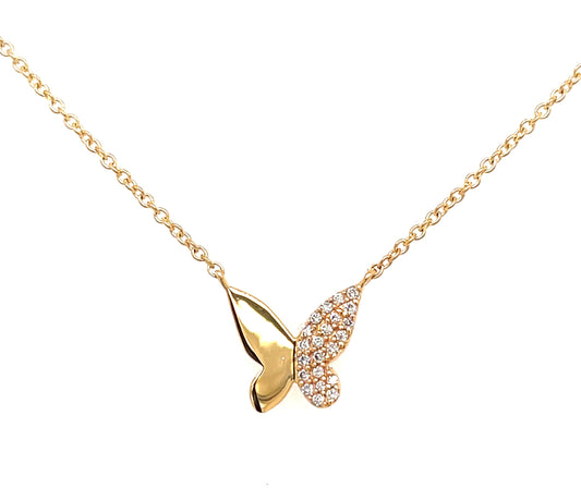 New Beginnings 14k Gold Butterfly Necklace