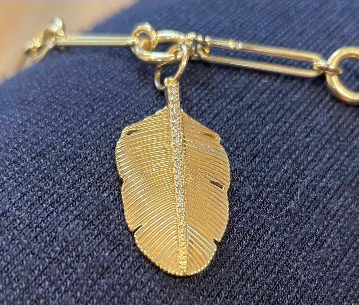14k Gold feather