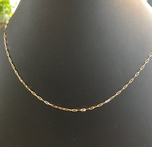 14k Baby Paper Clip Necklace