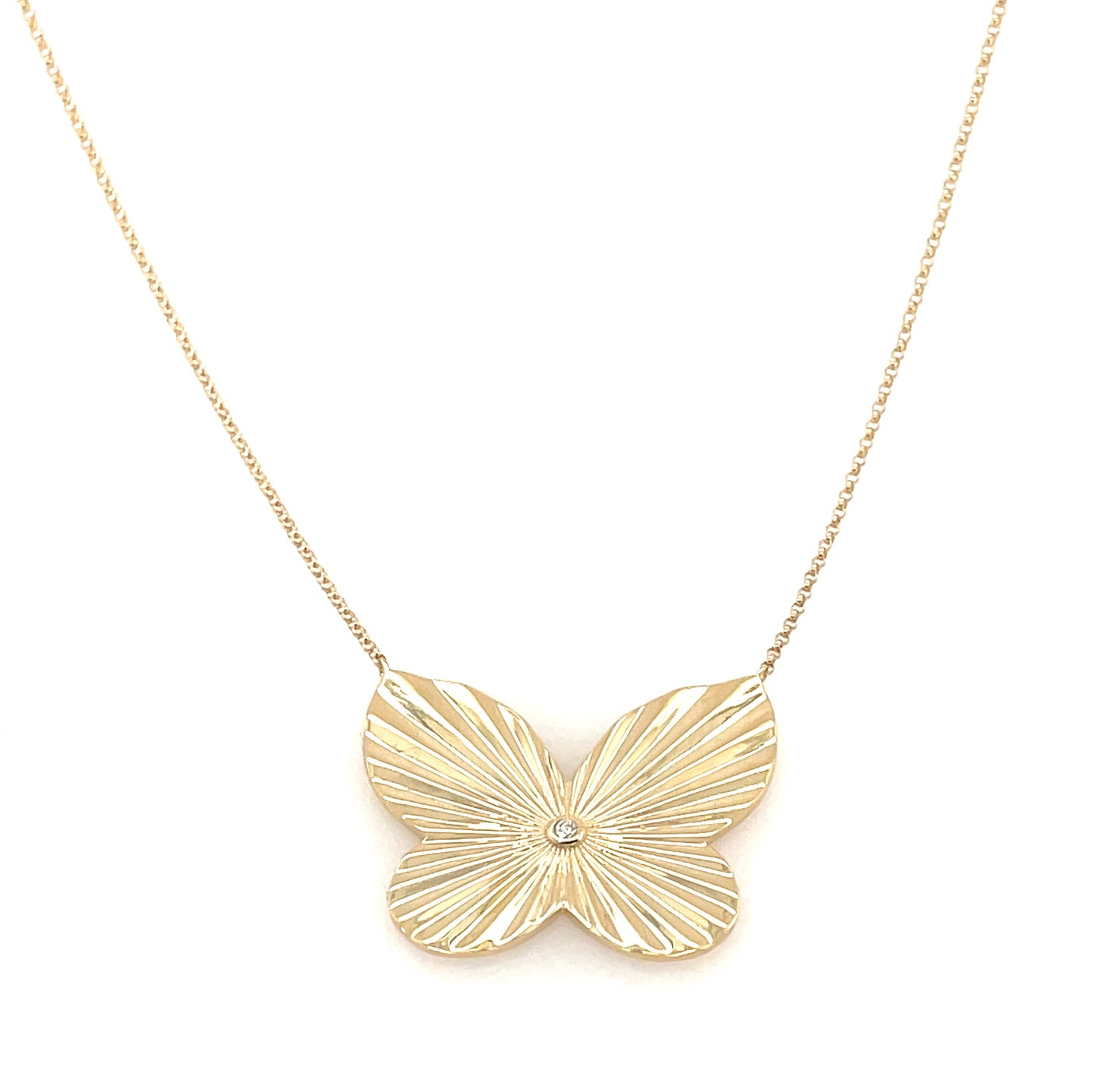 An oversized golden butterfly with just the right amount of sparkle.
