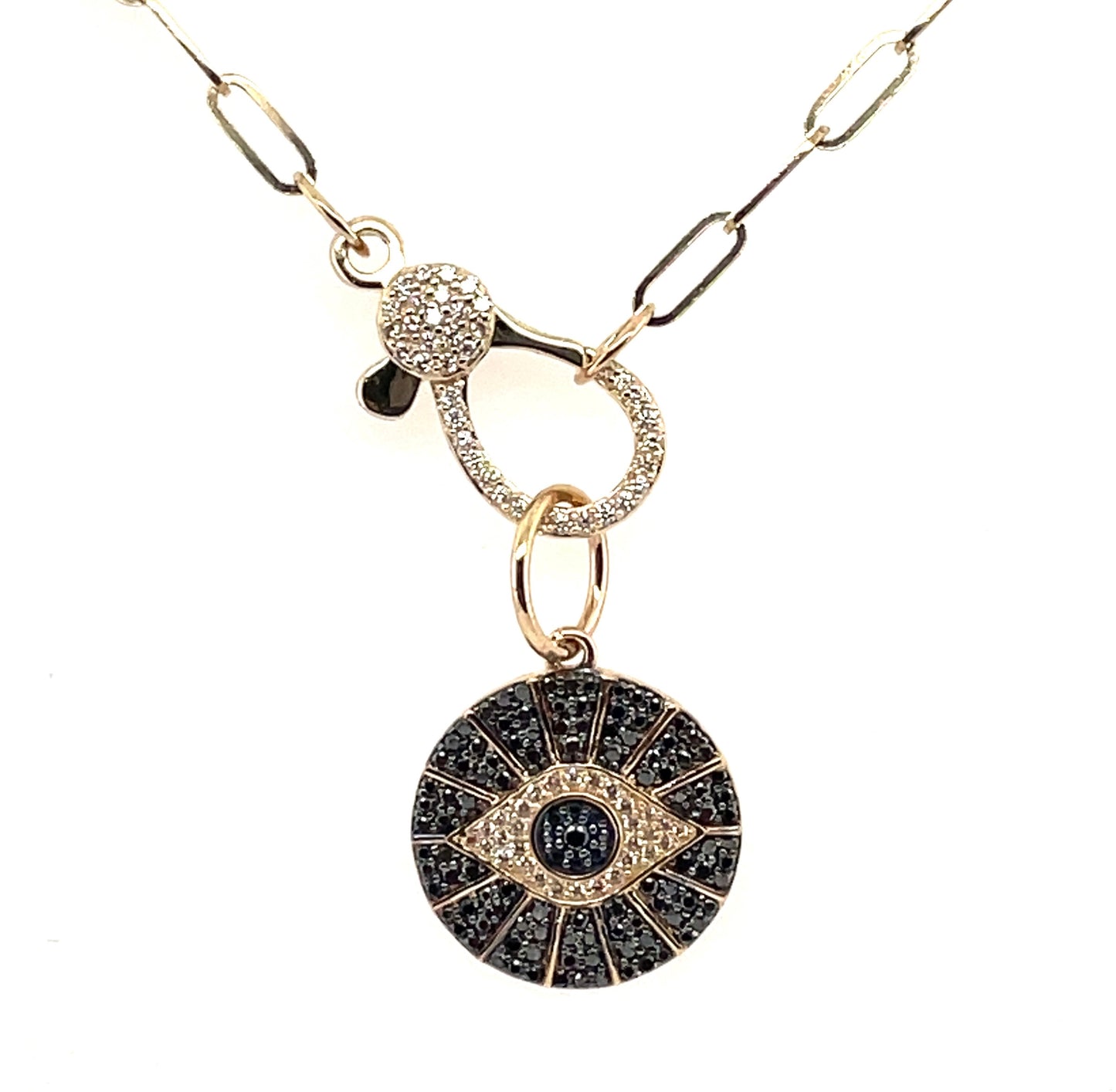 Black diamond evil eye pendant. A beautiful symbol for protection. 