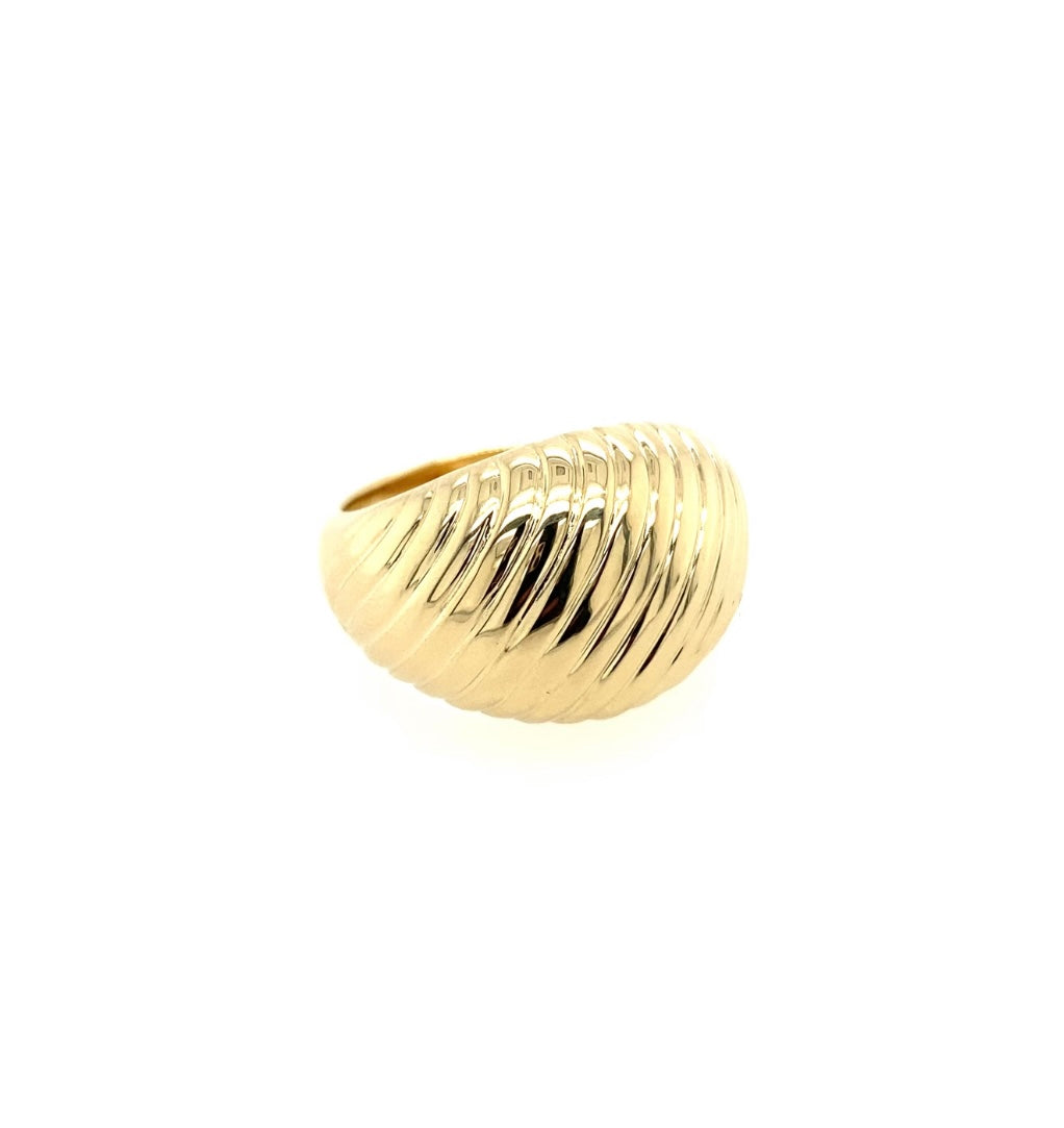 14k yellow gold dome ring