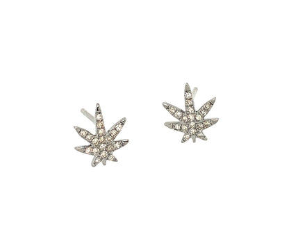 Leaflly Diamond Stud Earrings