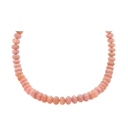 Rose Pink Opal Bead Necklace